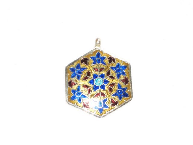 Enameled Pendant in Sterling Silver