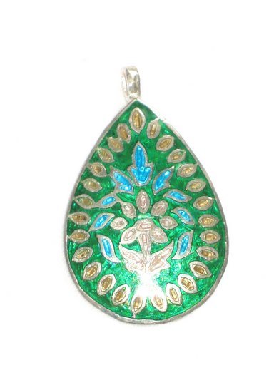 Enameled Pendant in Sterling Silver