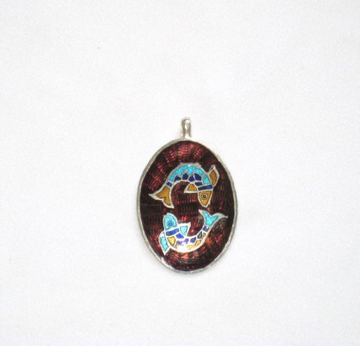 Enameled Pendant in Sterling Silver