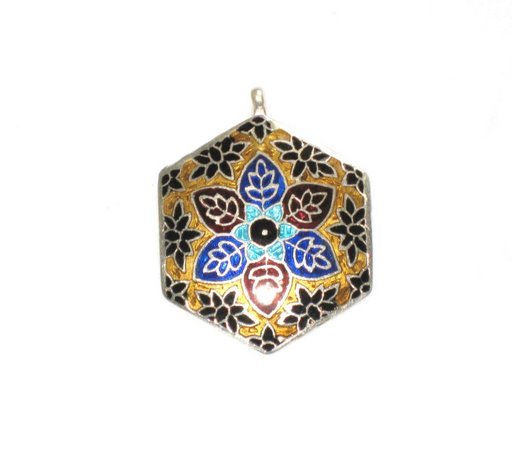 Enameled Pendant in Sterling Silver