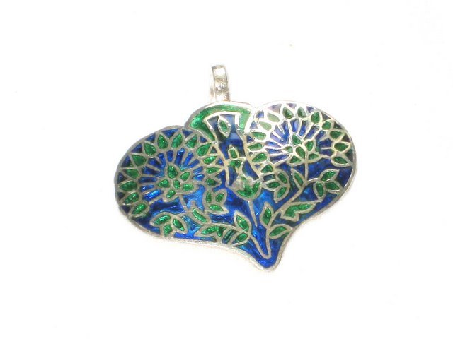 Enameled Pendant in Sterling Silver