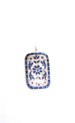 Enameled Pendant in Sterling Silver