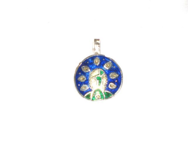 Enameled Pendant in Sterling Silver