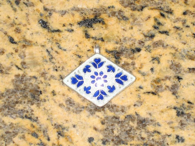 Enameled Pendant in Sterling Silver