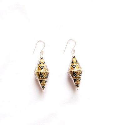 MN190 Enameled Earrings in Sterling Silver