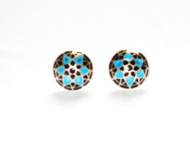 MN191 Enameled Earrings in Sterling Silver