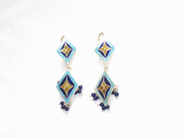 MN192 Enameled Earrings in Sterling Silver