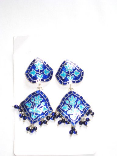 MN195 Enameled Earrings in Sterling Silver