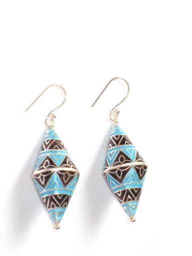 MN197 Enameled Earrings in Sterling Silver