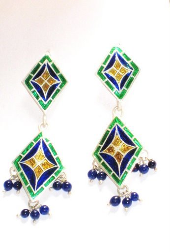 MN198 Enameled Earrings in Sterling Silver