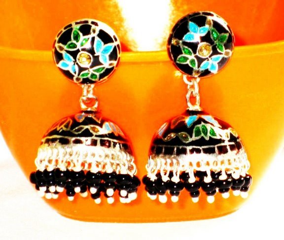 MN199 Enameled Earrings in Sterling Silver
