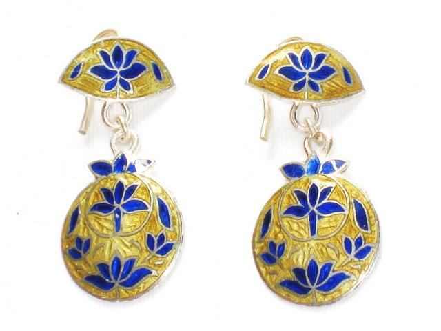 MN201 Enameled Earrings in Sterling Silver