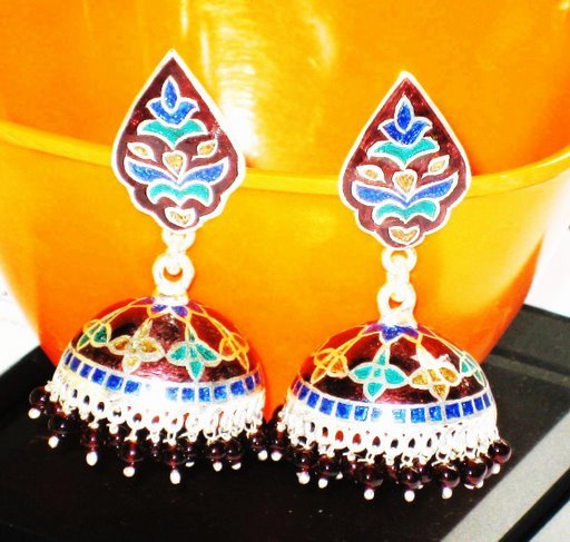 MN203 Enameled Earrings in Sterling Silver