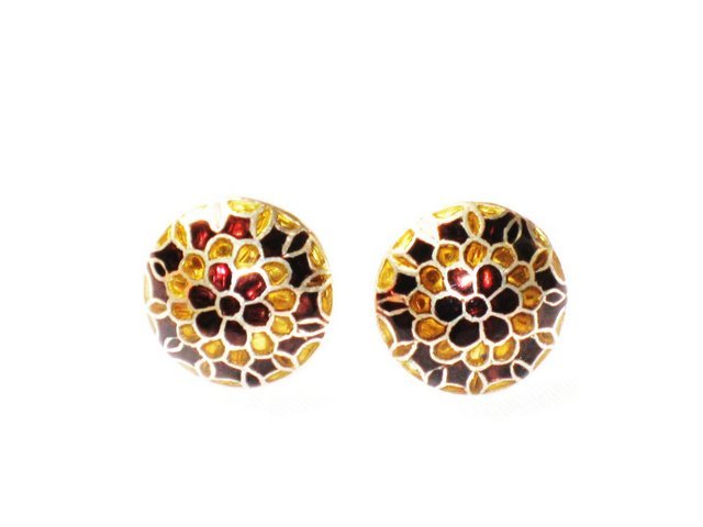 MN204 Enameled Earrings in Sterling Silver