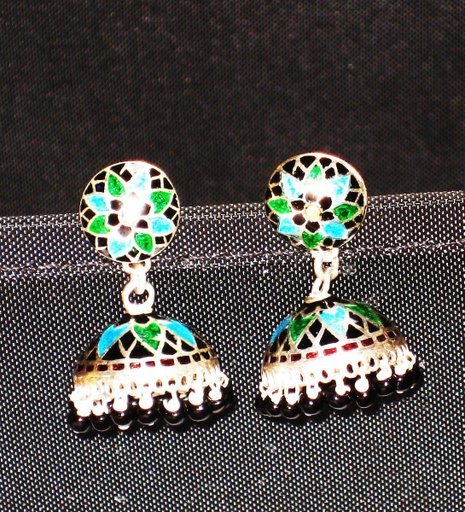 MN205 Enameled Earrings in Sterling Silver
