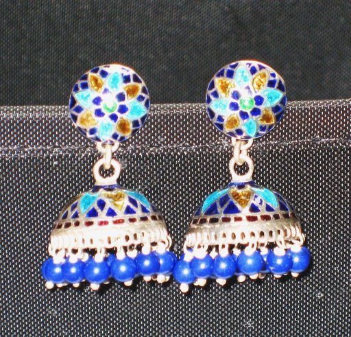 SOLD - MN206 Enameled Earrings in Sterling Silver