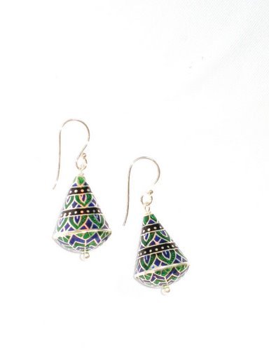 MN208 Enameled Earrings in Sterling Silver