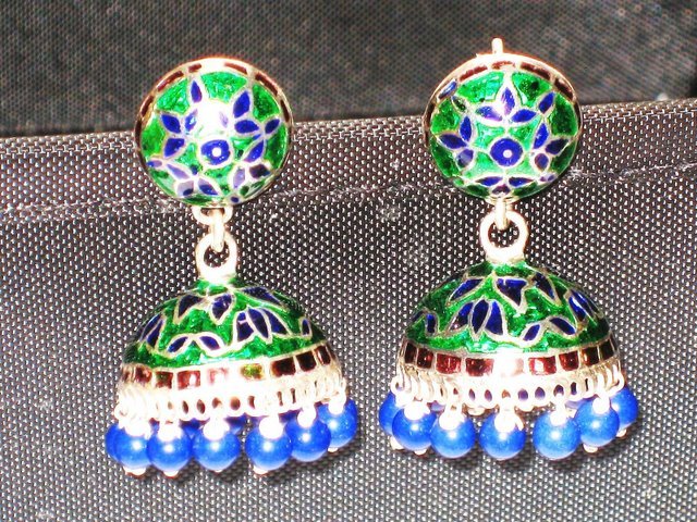 MN209 Enameled Earrings in Sterling Silver