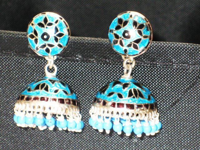 MN211 Enameled Earrings in Sterling Silver