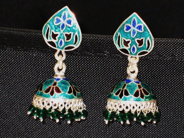 MN214 Enameled Earrings in Sterling Silver