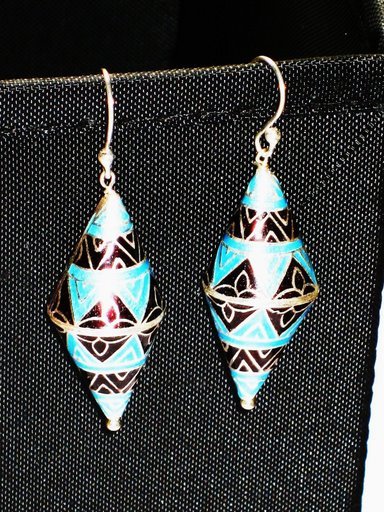 Enameled Earrings in Sterling Silver
