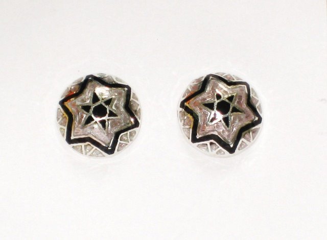 Enameled Earrings in Sterling Silver