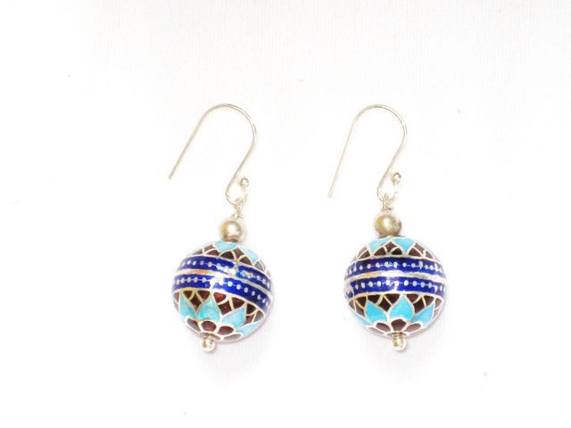 Enameled Earrings in Sterling Silver
