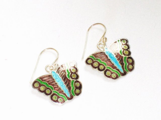 MN252 Enameled Earrings in Sterling Silver