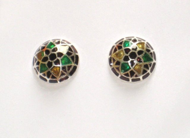MN255 Enameled Earrings in Sterling Silver