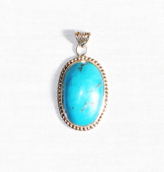 PN265 Turquoise Pendant in Sterling silver