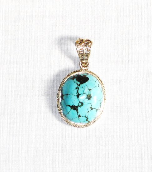 PN273 Turquoise Pendant in Sterling silver