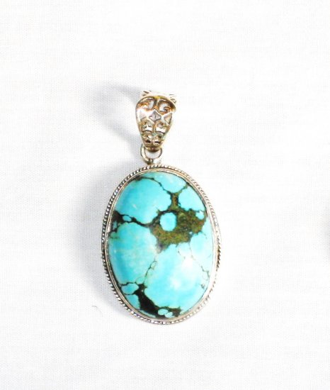 PN277 Turquoise Pendant in Sterling silver