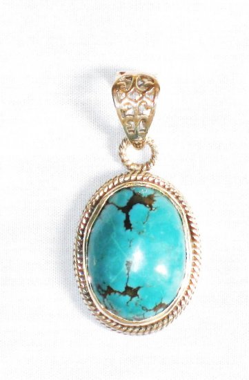 PN278 Turquoise Pendant in Sterling silver