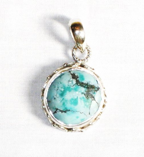 PN279 Turquoise Pendant in Sterling silver