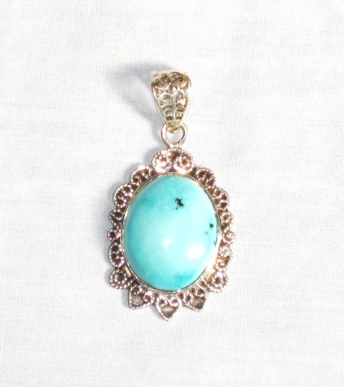 PN280 Turquoise Pendant in Sterling silver