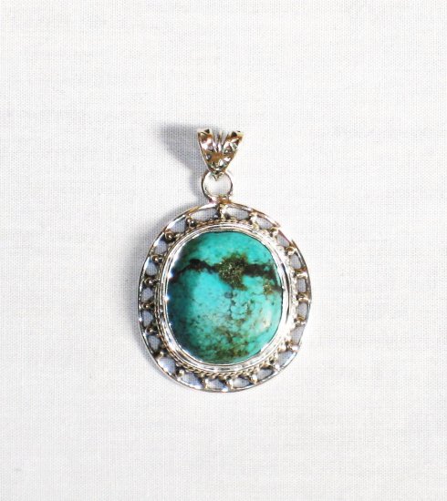 PN283 Turquoise Pendant in Sterling silver