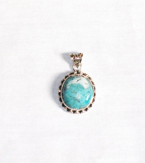 PN287 Turquoise Pendant in Sterling silver