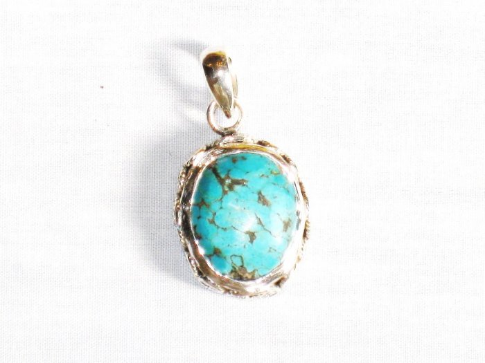 PN290 Turquoise Pendant in Sterling silver
