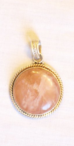 PN496 Rose Quartz Pendant in Sterling Silver