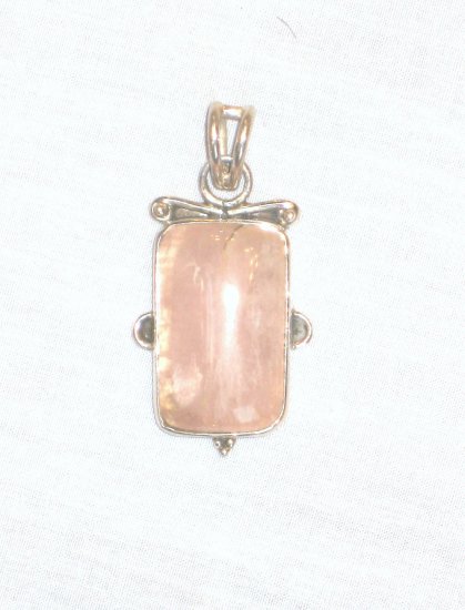 PN500 Rose Quartz Pendant in Sterling Silver