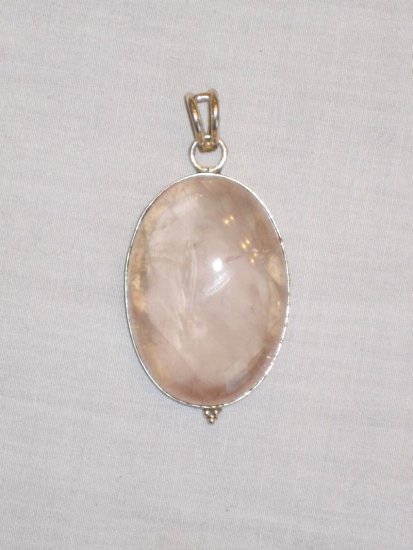 PN503 Rose Quartz Pendant in Sterling Silver