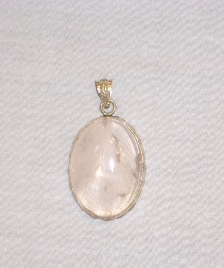 PN505 Rose Quartz Pendant in Sterling Silver