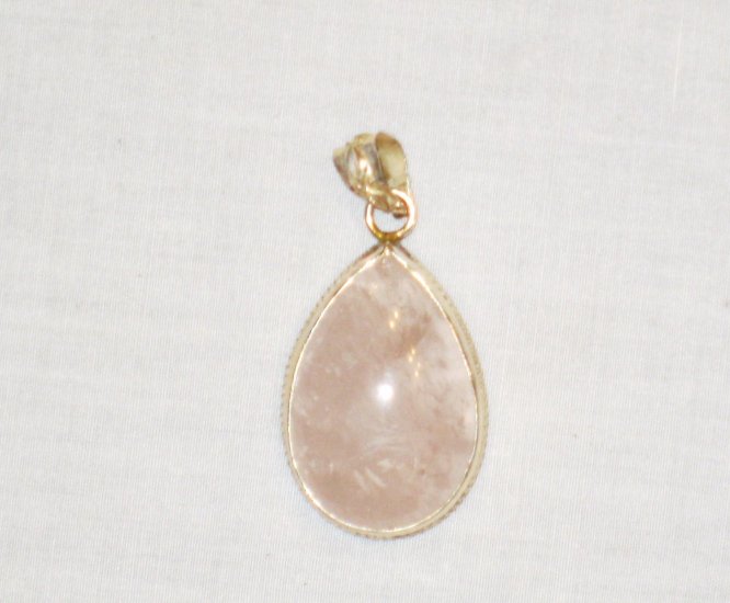 PN525 Rose Quartz Pendant in Sterling Silver