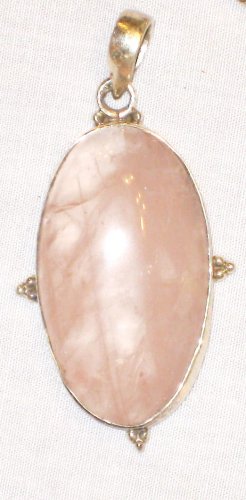 PN528 Rose Quartz Pendant in Sterling Silver