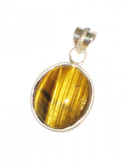 ST627 Tiger's Eye Pendant in Sterling Silver