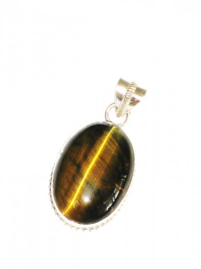ST628 Tiger's Eye Pendant in Sterling Silver