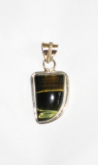 ST632 Tiger's Eye Pendant in Sterling Silver - SOLD