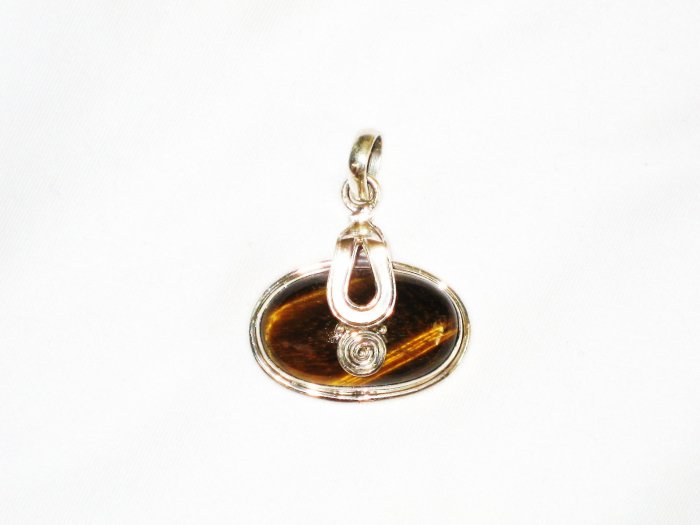 ST636 Tiger's Eye Pendant in Sterling Silver - SOLD