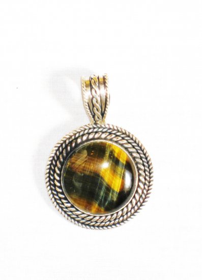 PN318 Tiger's Eye Pendant in Sterling Silver