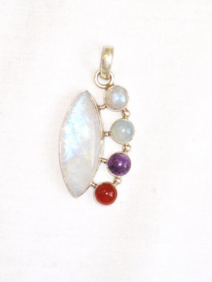 PN073 Moonstone Pendant in Sterling Silver